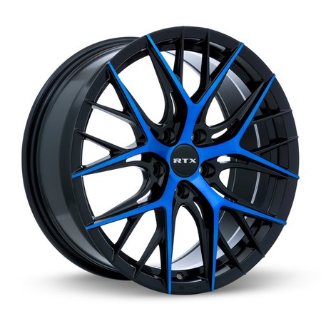 RTX Alloy Wheel, Valkyrie 18x8 5x114.3 ET40 CB73.1 Gloss Black Machined Blue 083054
